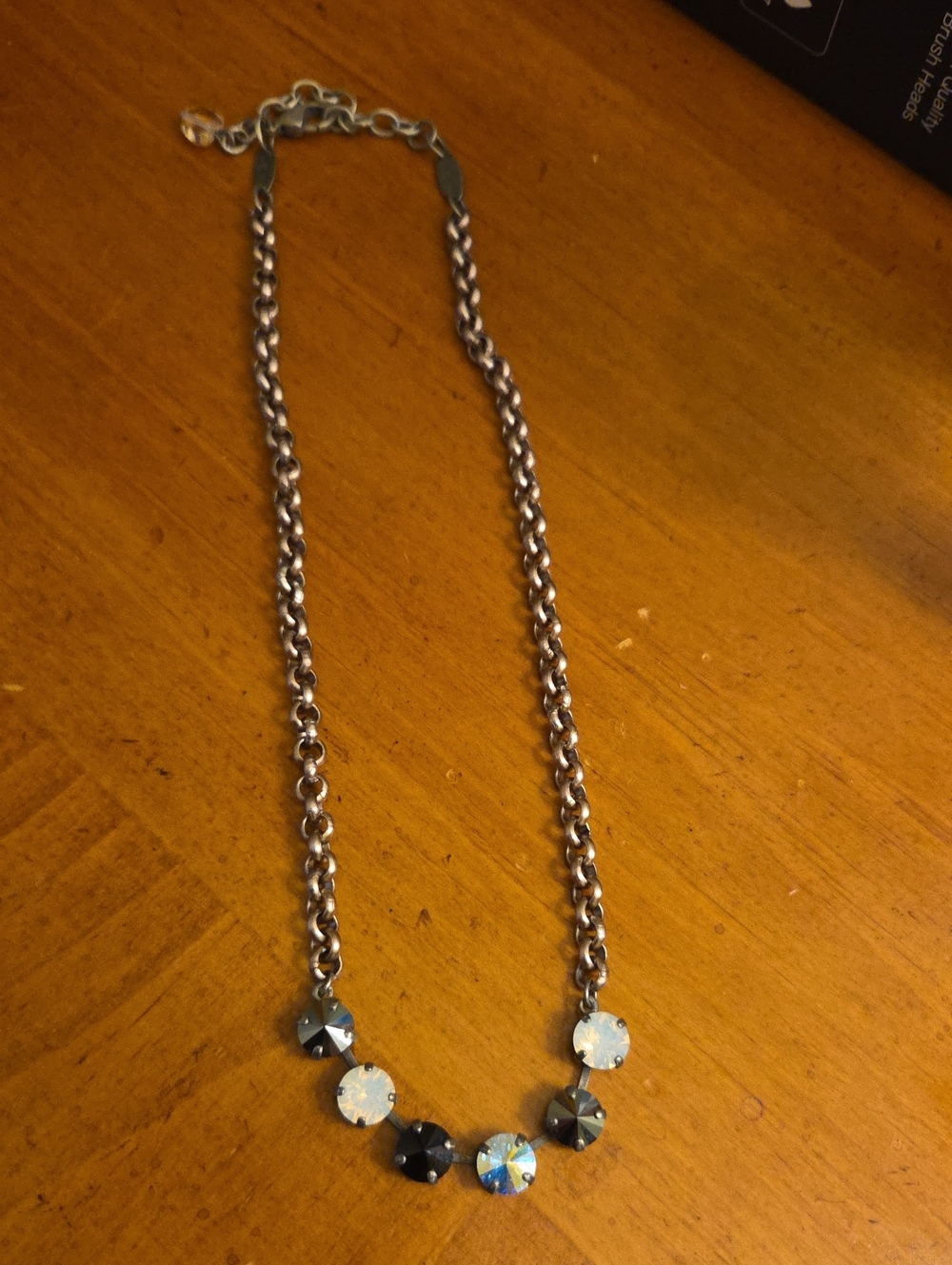 Silpada Silver-Tone Crystal Station Necklace with Iridescent Stones